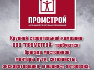 Крупной строительной компании ООО «ПРОМСТРОЙ» требуется:
